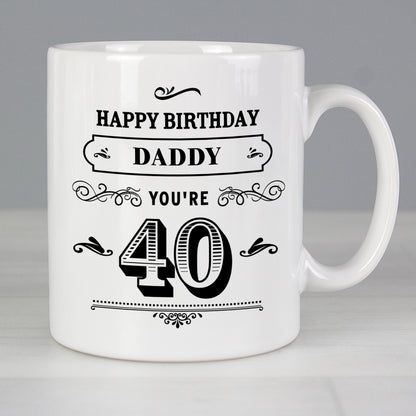 Personalised Birthday Vintage Typography Mug from Heartfelt Gifts