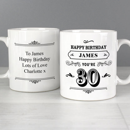 Personalised Birthday Vintage Typography Mug - image 3