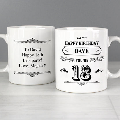 Personalised Birthday Vintage Typography Mug - image 4
