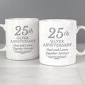 Personalised 25th Silver Anniversary Mug Set from Heartfelt Gifts