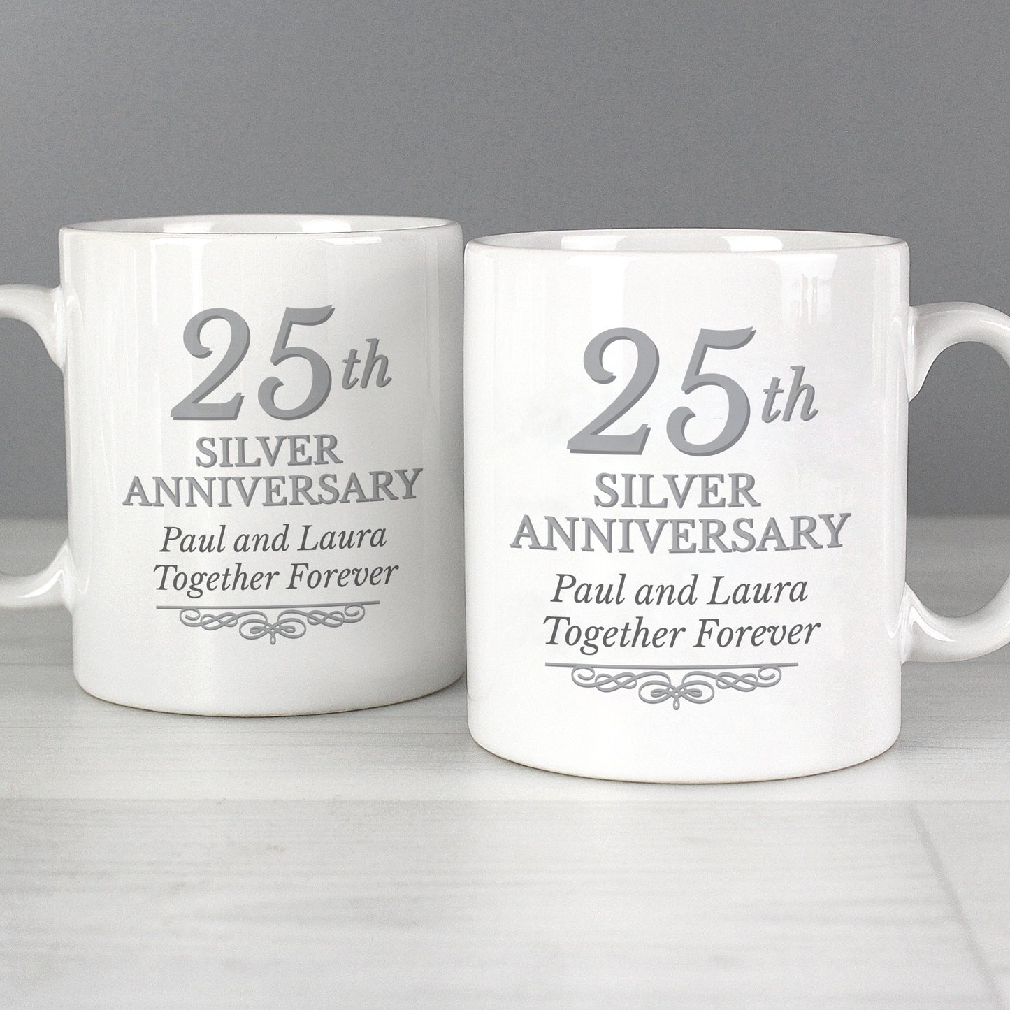 Personalised 25th Silver Anniversary Mug Set from Heartfelt Gifts