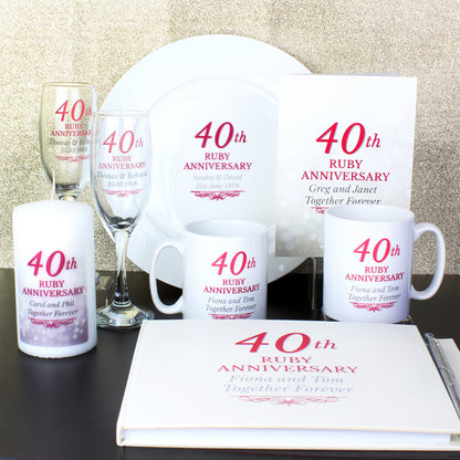 Personalised 40th Ruby Anniversary Mug Set - image 5