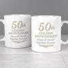 Personalised 50th Golden Anniversary Mug Set