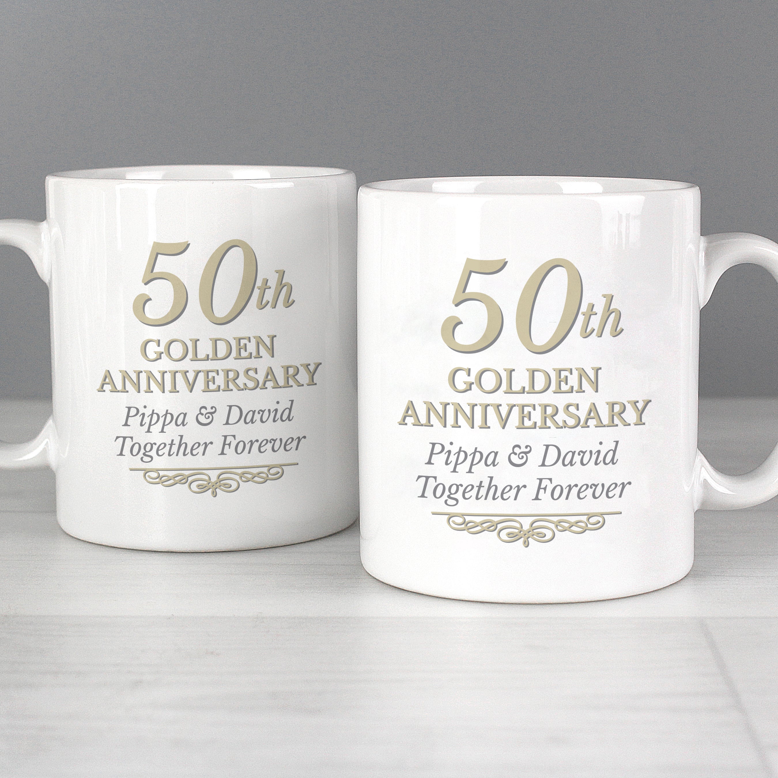 Personalised 50th Golden Anniversary Mug Set from Heartfelt Gifts