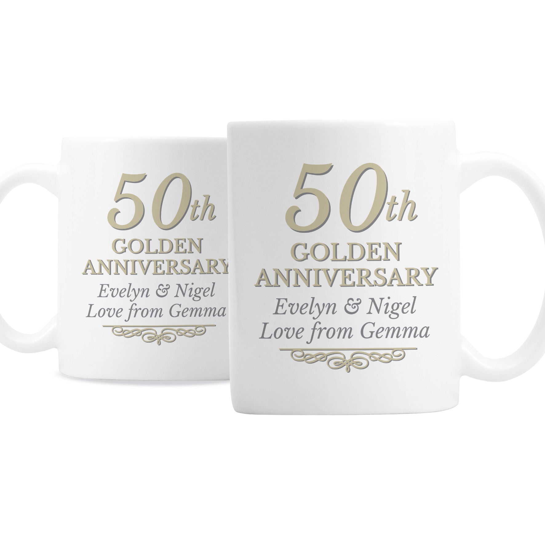 Personalised 50th Golden Anniversary Mug Set - image 2