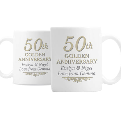 Personalised 50th Golden Anniversary Mug Set - image 2