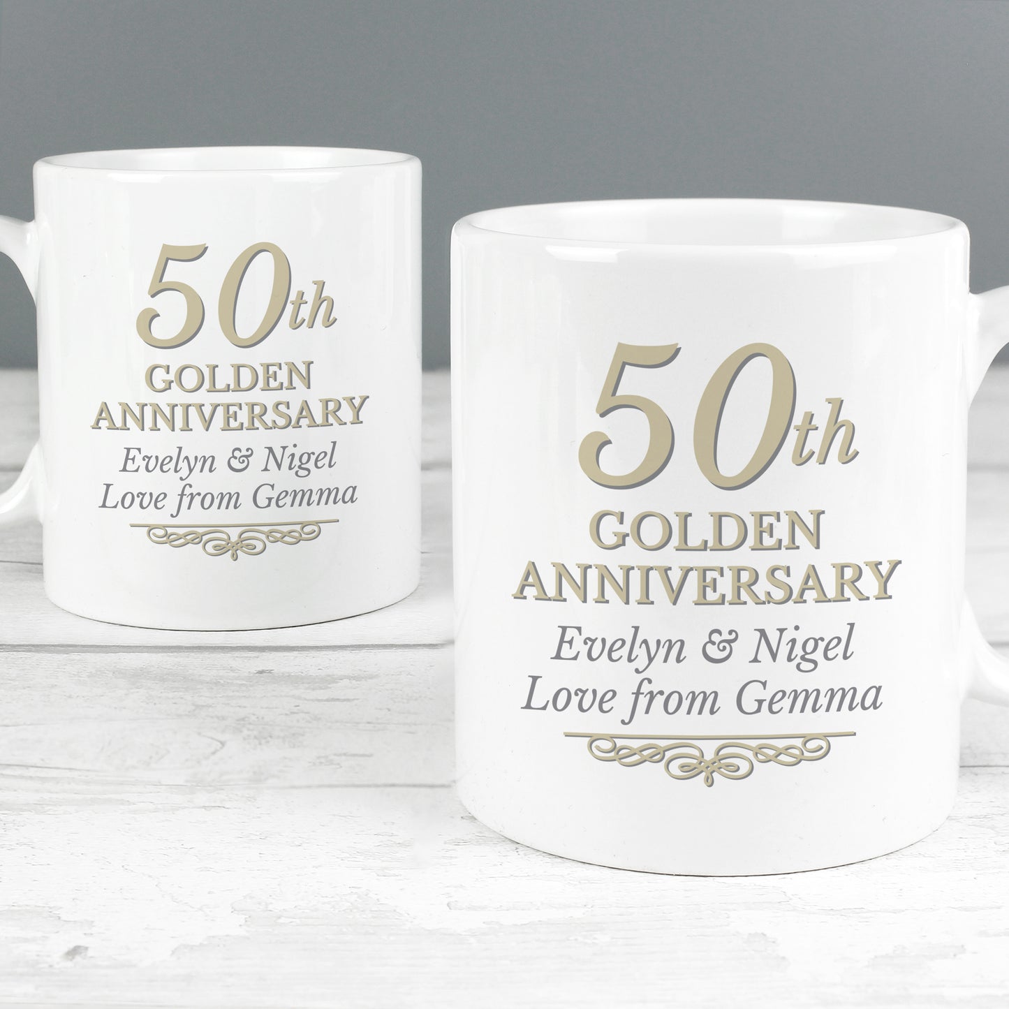 Personalised 50th Golden Anniversary Mug Set - image 3