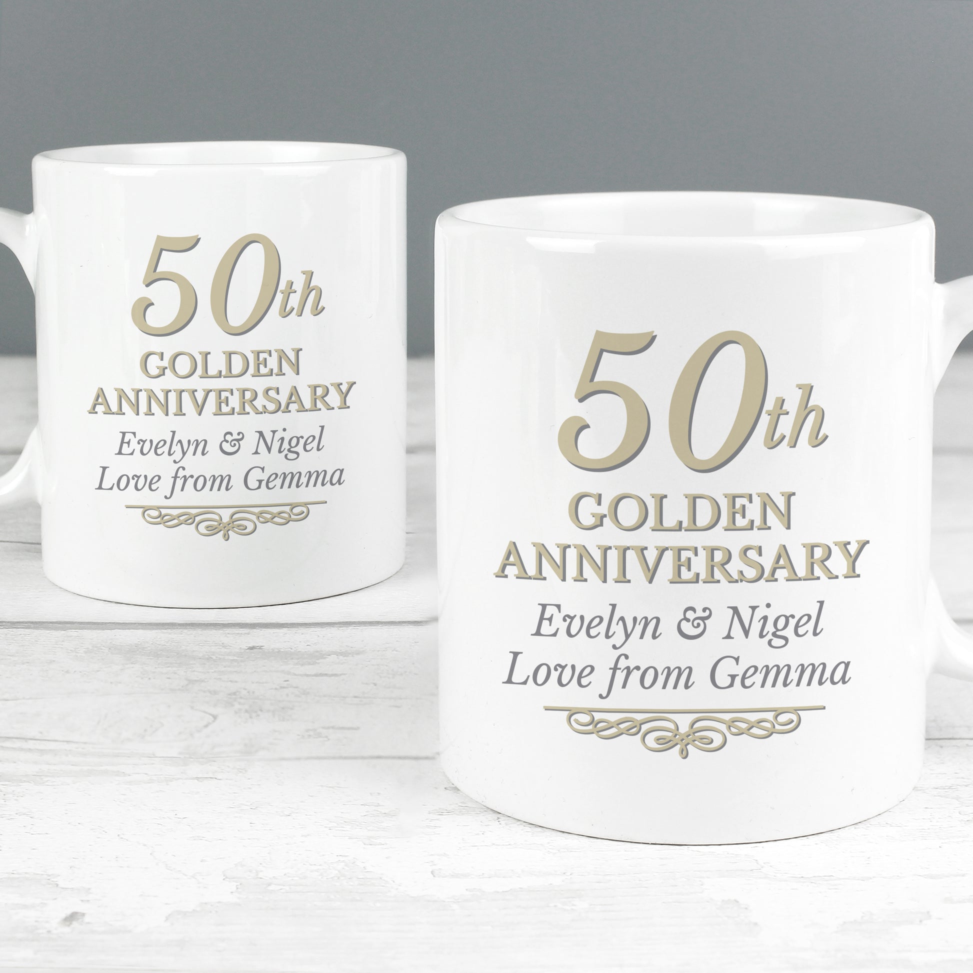 Personalised 50th Golden Anniversary Mug Set - image 3
