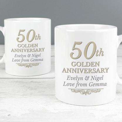 Personalised 50th Golden Anniversary Mug Set - image 3