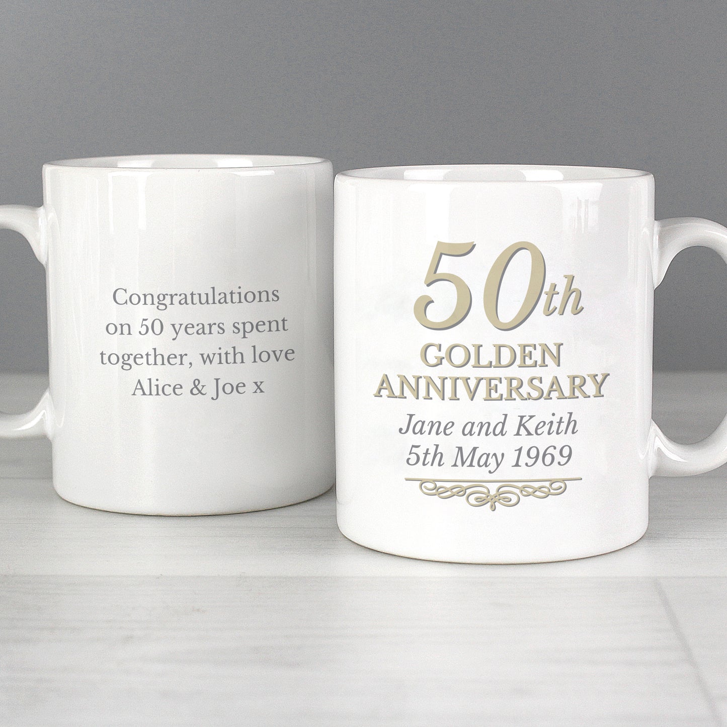 Personalised 50th Golden Anniversary Mug Set - image 4