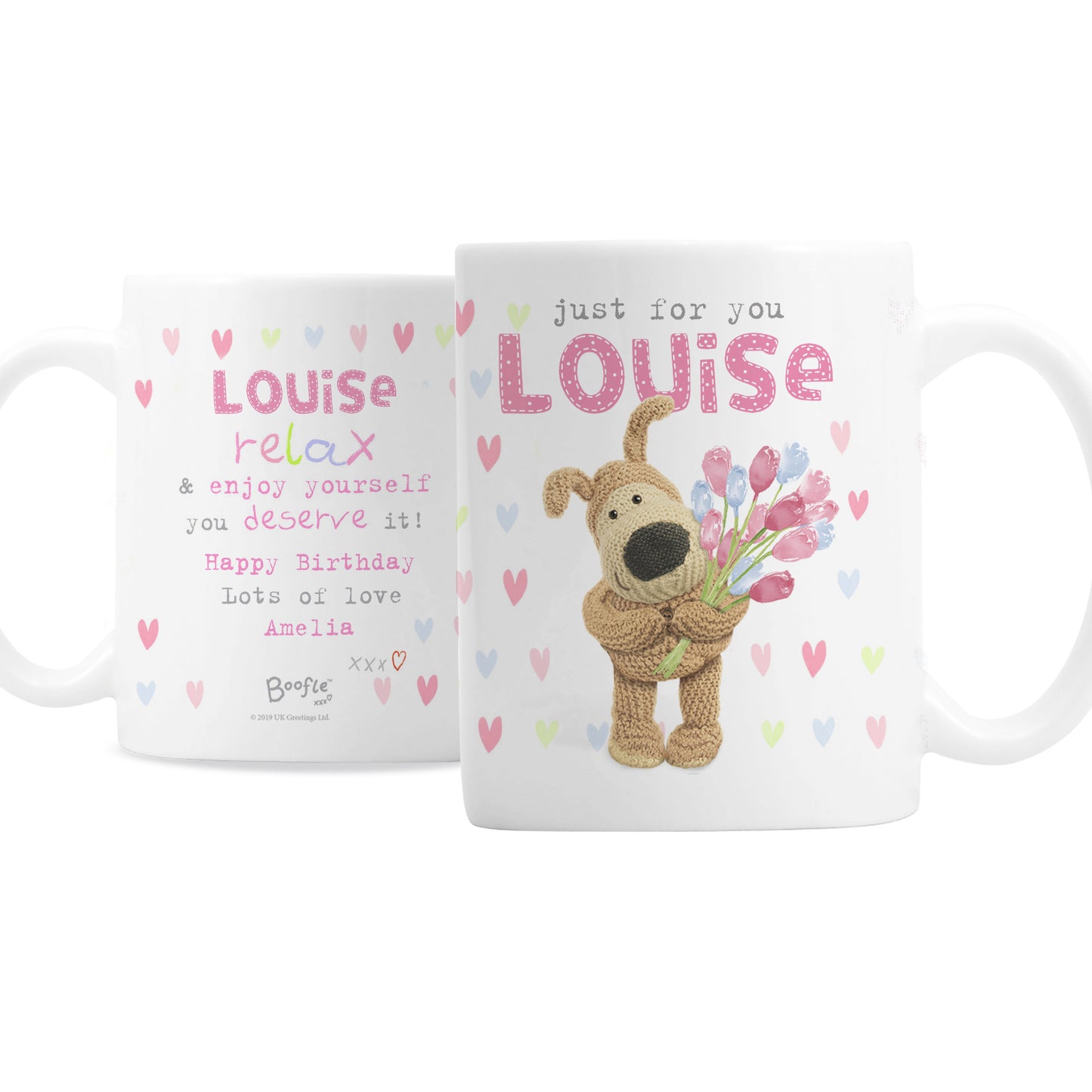 Personalised Boofle Birthday Flowers Mug - image 2