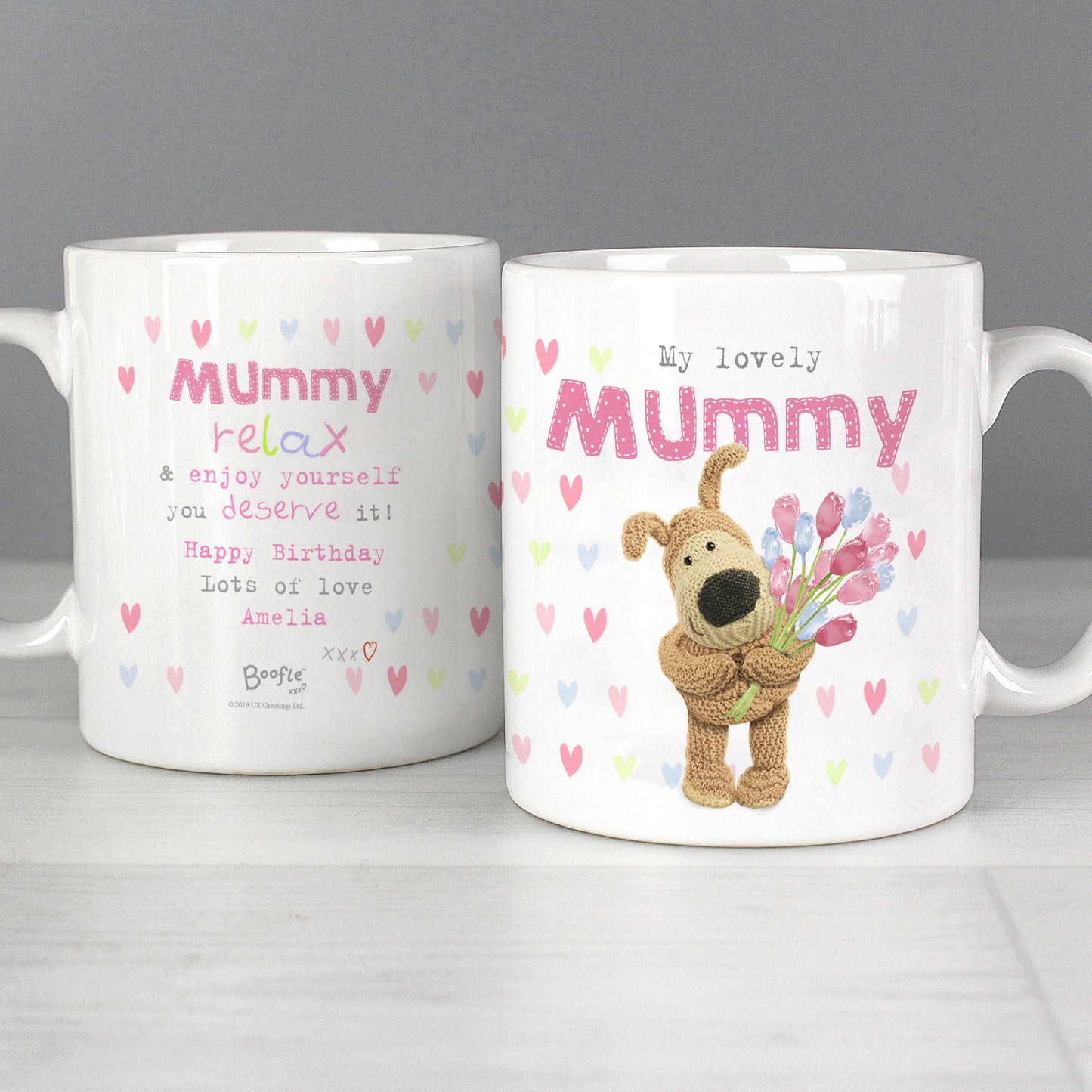 Personalised Boofle Birthday Flowers Mug - image 3