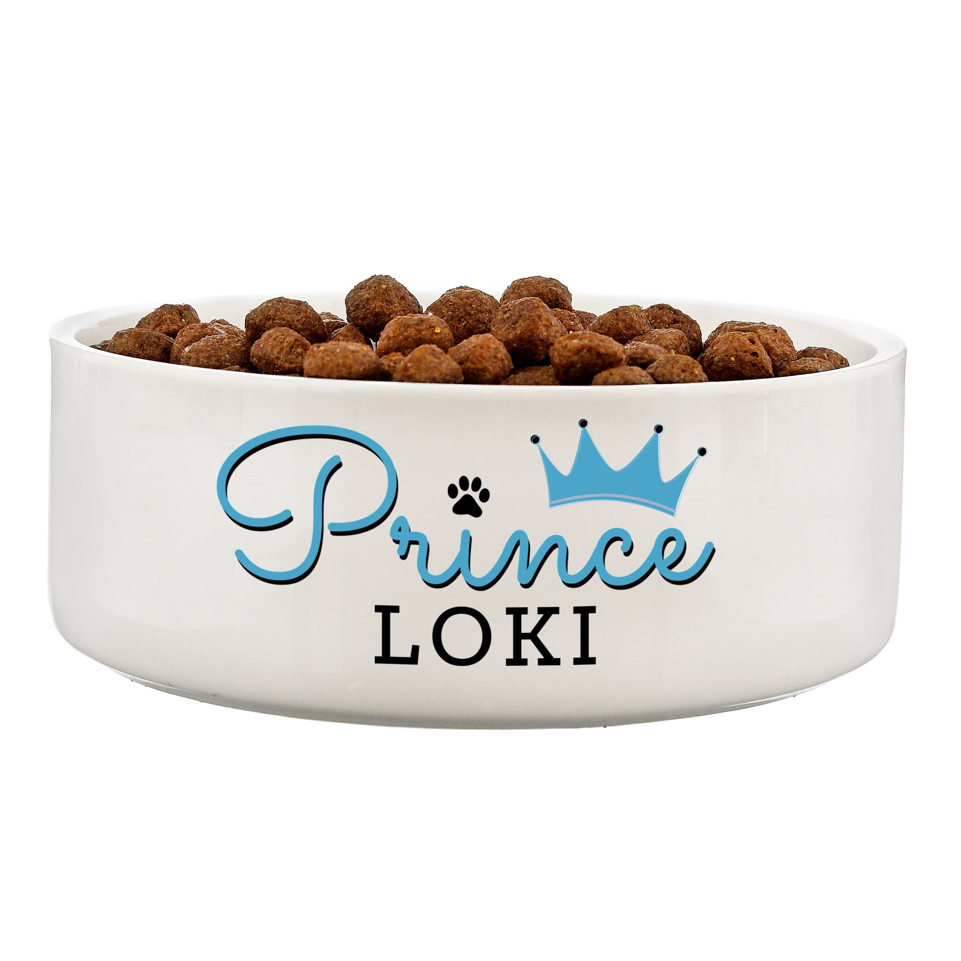 Personalised Prince 15cm Medium Ceramic White Pet Bowl - image 2