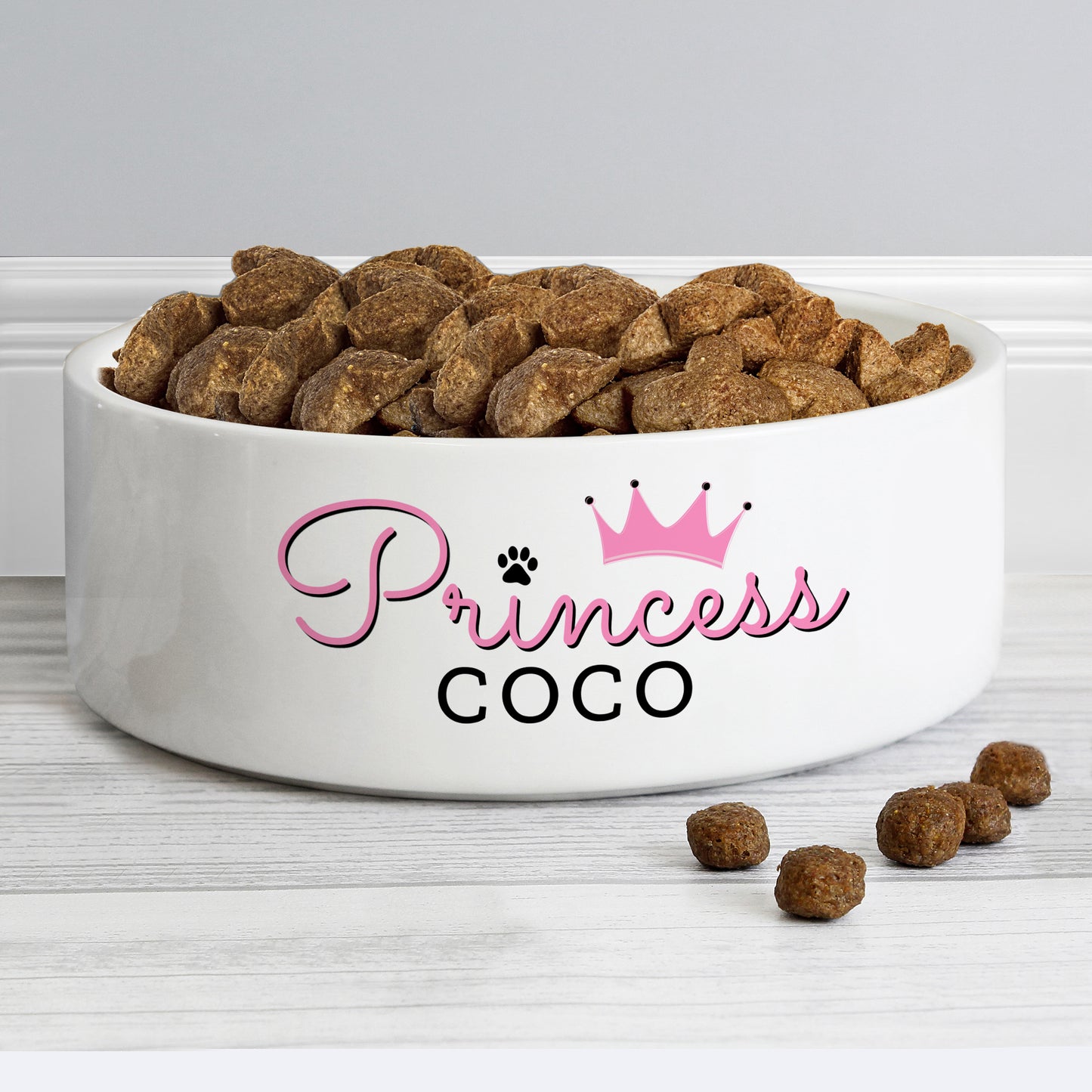Personalised Princess 15cm Medium Ceramic White Pet Bowl - image 3