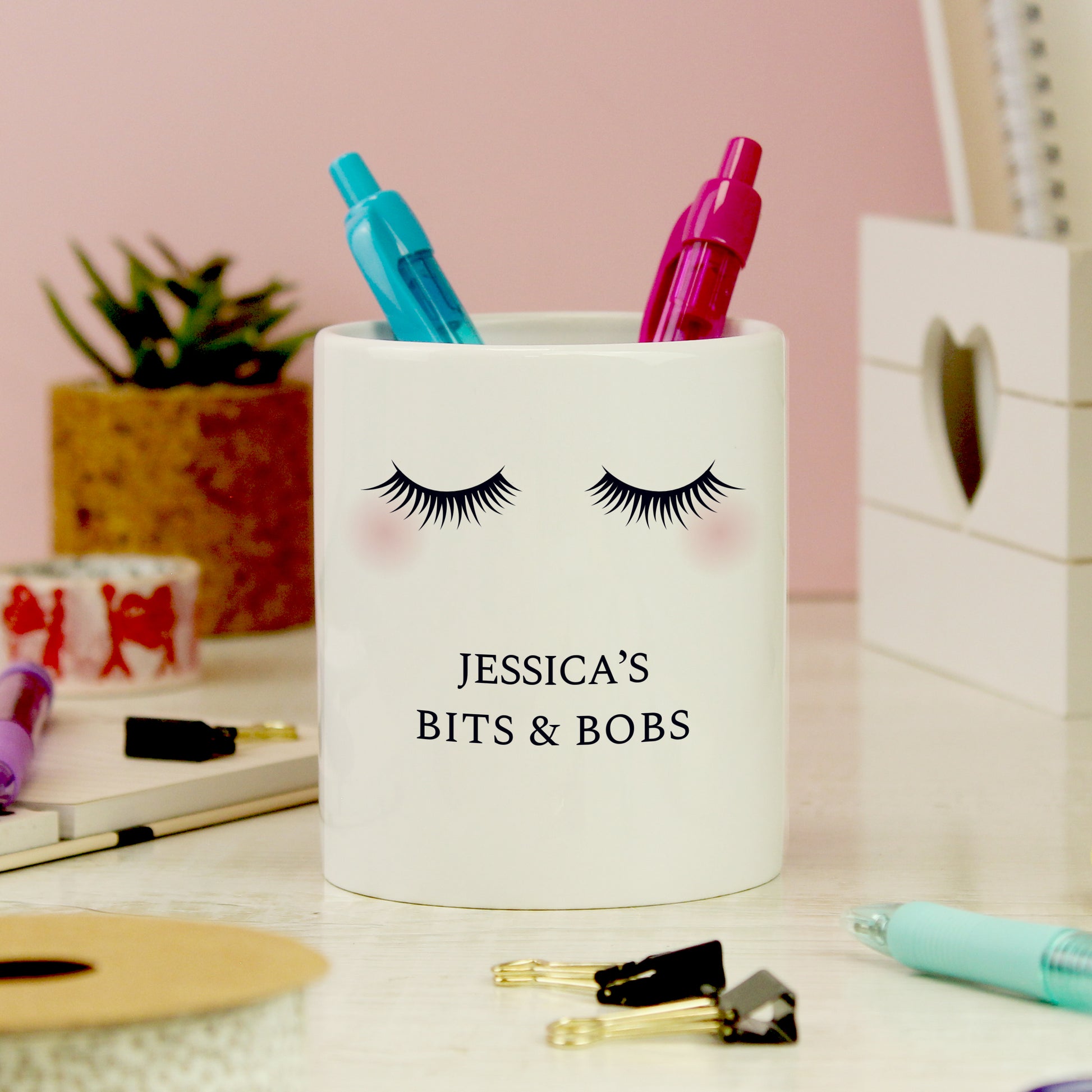 Personalised Eyelashes Ceramic Storage Pot - image 2
