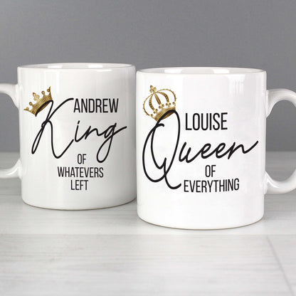 Personalised King and Queen of Everything Mug Set from Heartfelt Gifts