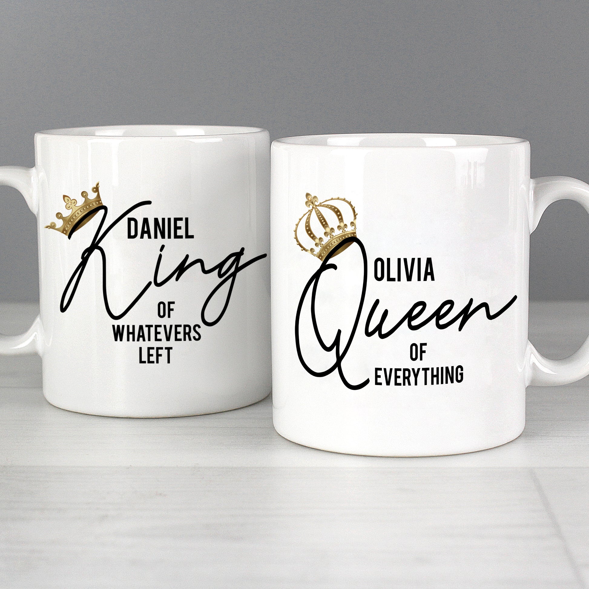 Personalised King and Queen of Everything Mug Set - image 3