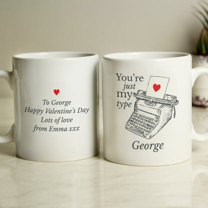 Personalised Just My Type Valentines Mug - image 2