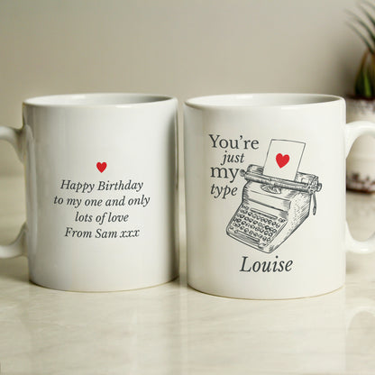 Personalised Just My Type Valentines Mug - image 3