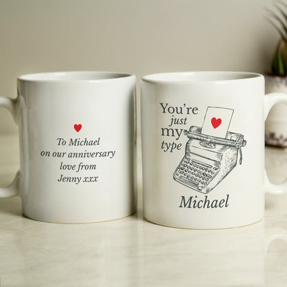Personalised Just My Type Valentines Mug - image 4