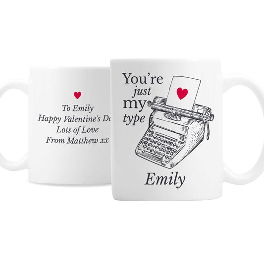 Personalised Just My Type Valentines Mug - image 5