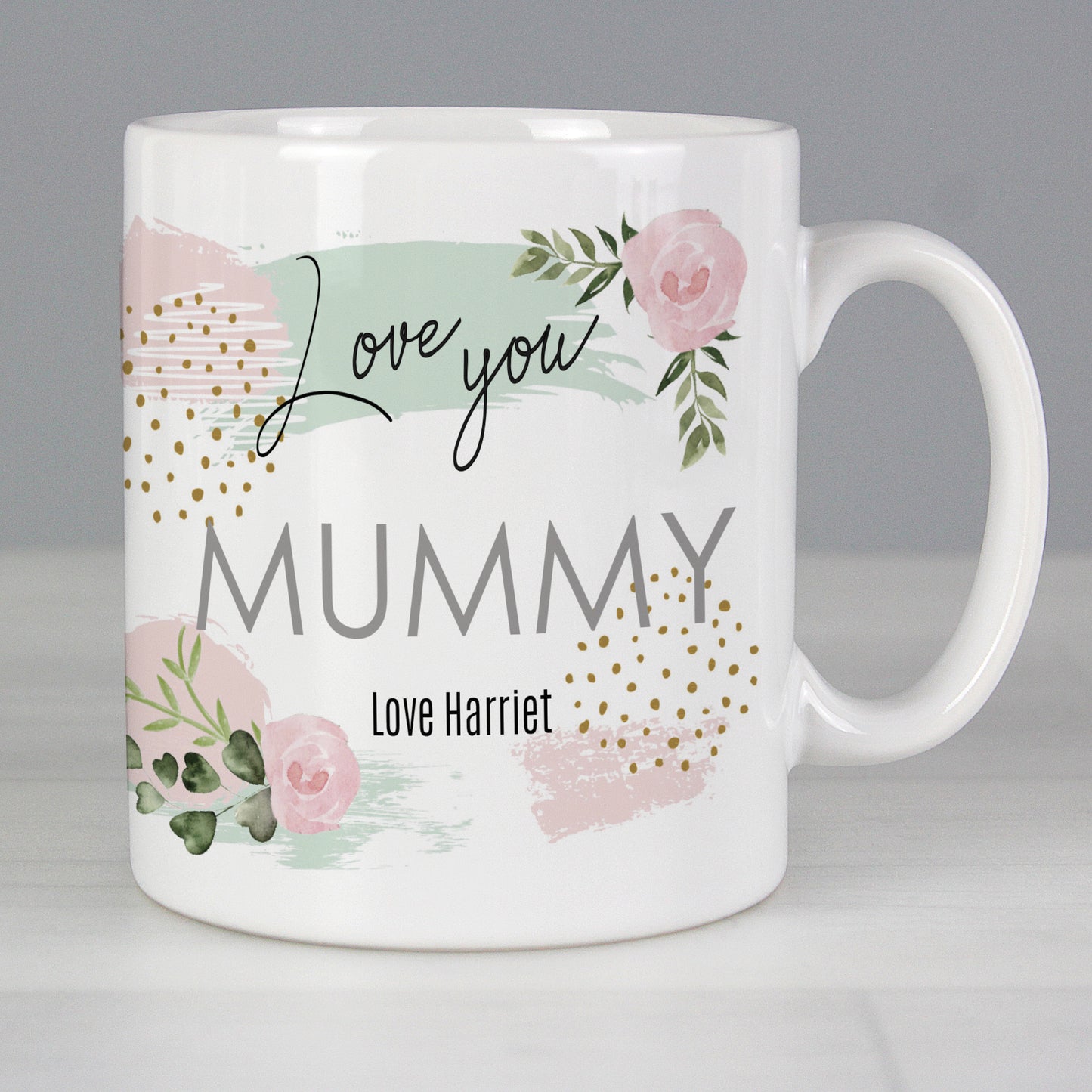 Personalised Abstract Rose Mug from Heartfelt Gifts