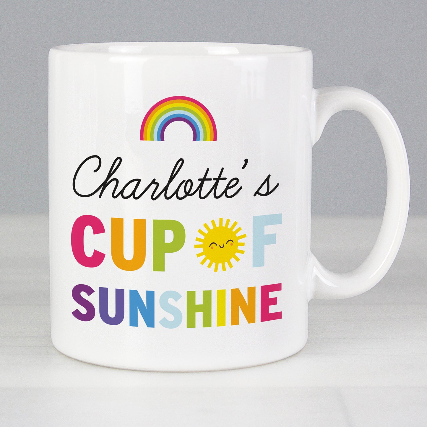 Personalised Rainbow Cup of Sunshine Mug from Heartfelt Gifts