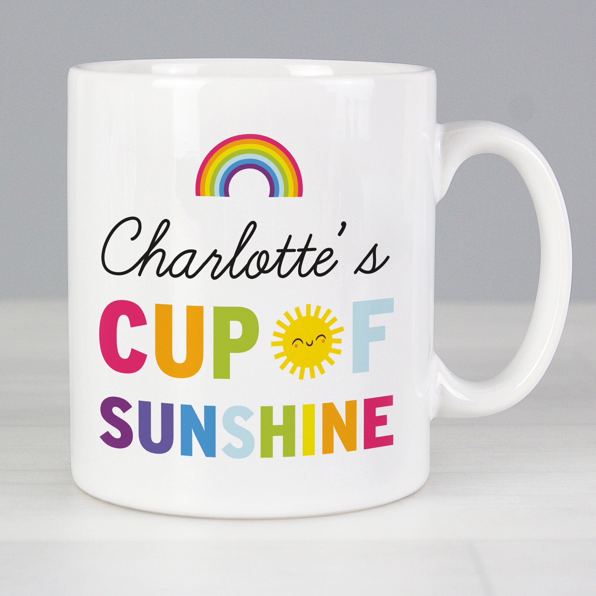 Personalised Rainbow Cup of Sunshine Mug from Heartfelt Gifts