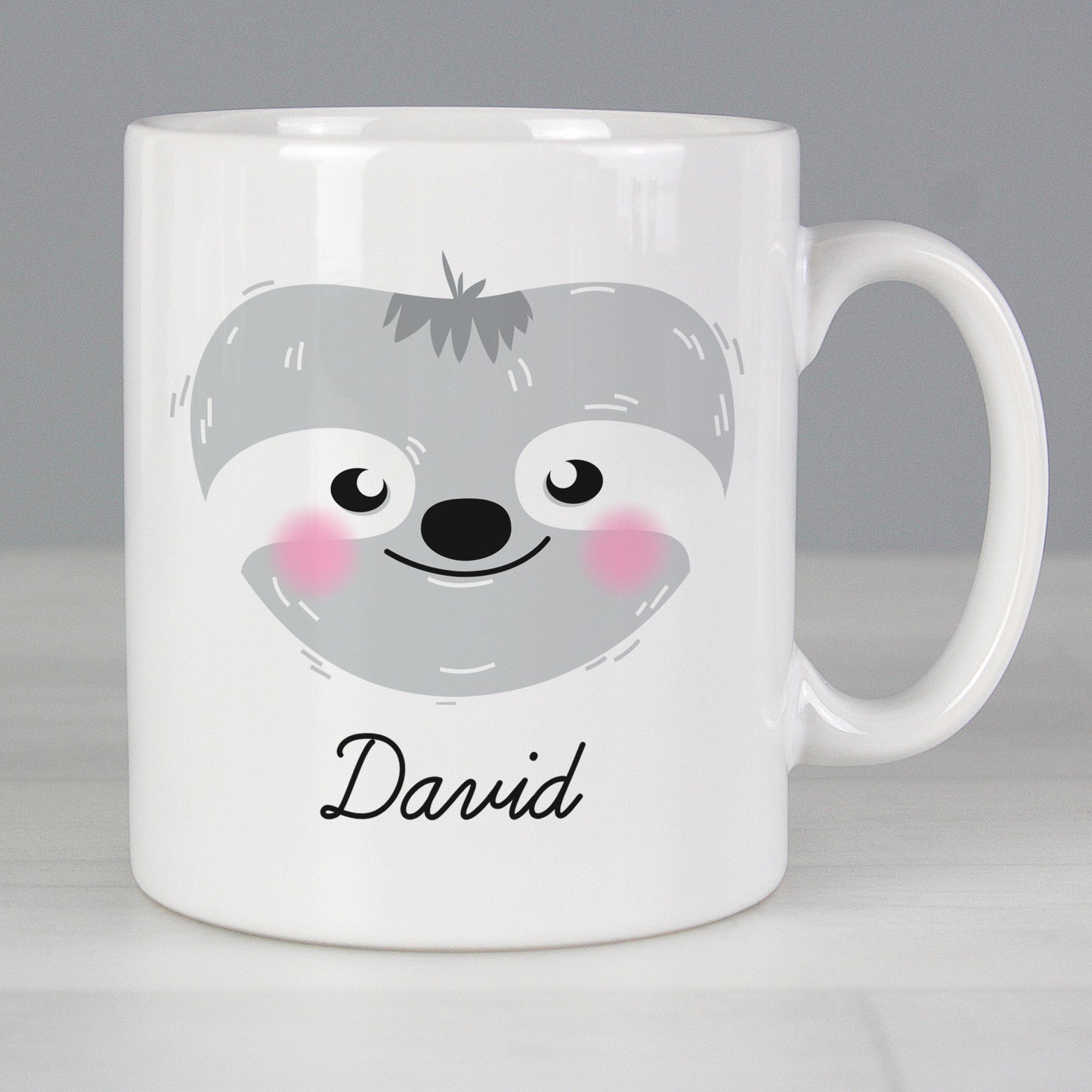 Personalised Cute Sloth Face Mug from Heartfelt Gifts