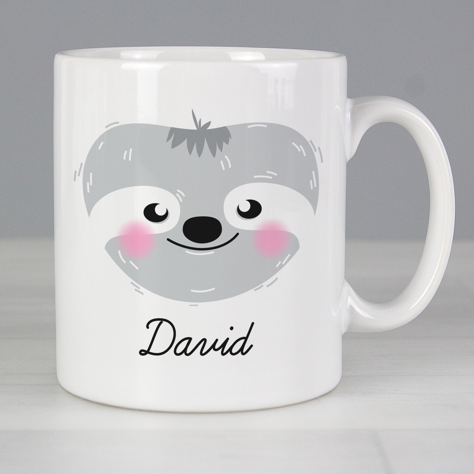 Personalised Cute Sloth Face Mug from Heartfelt Gifts