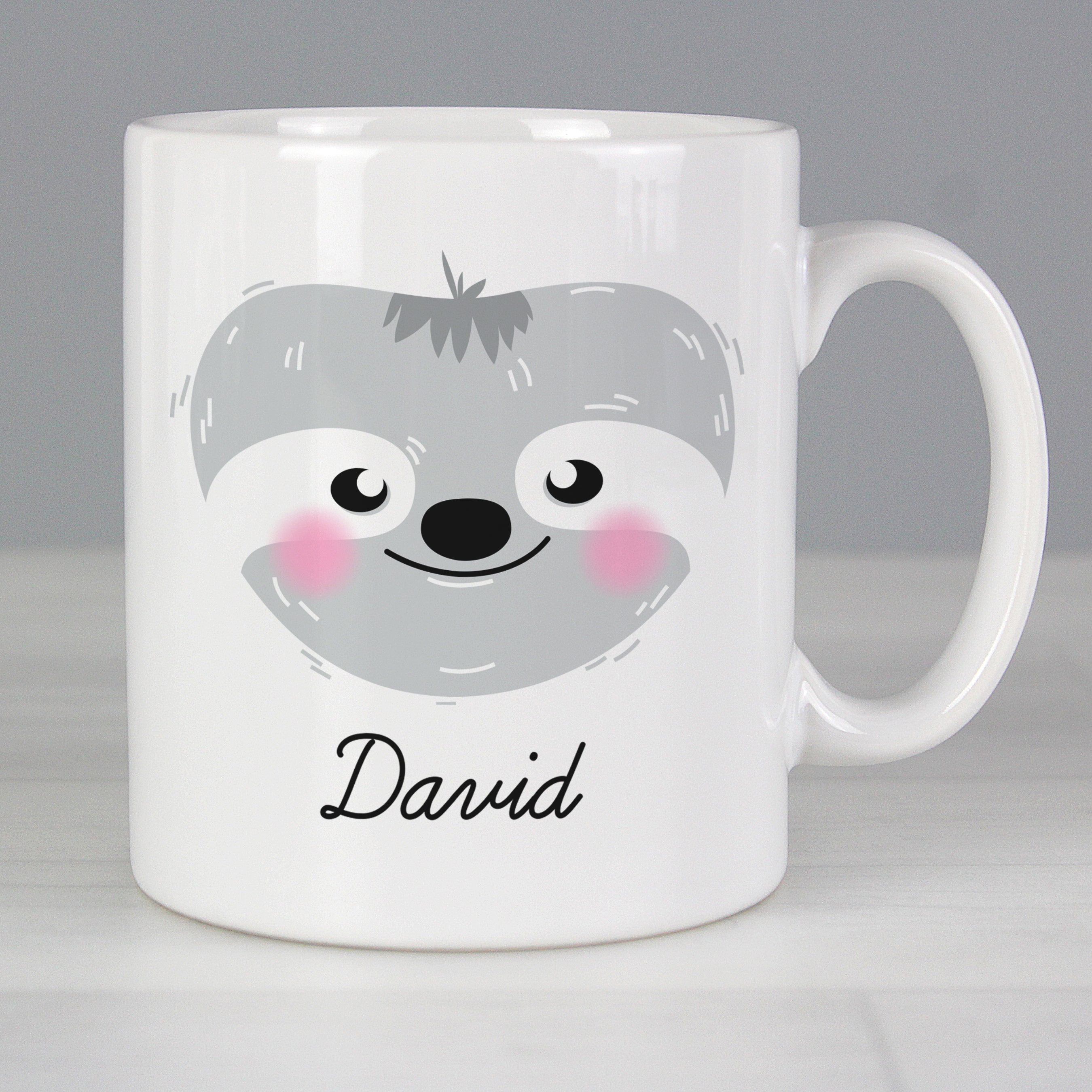 Personalised Cute Sloth Face Mug from Heartfelt Gifts