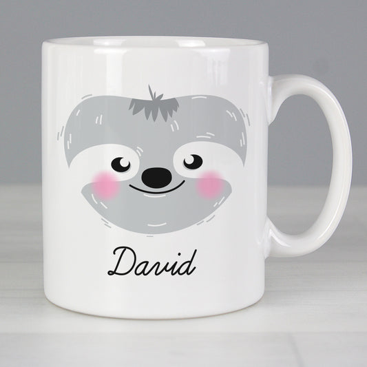 Personalised Cute Sloth Face Mug from Heartfelt Gifts