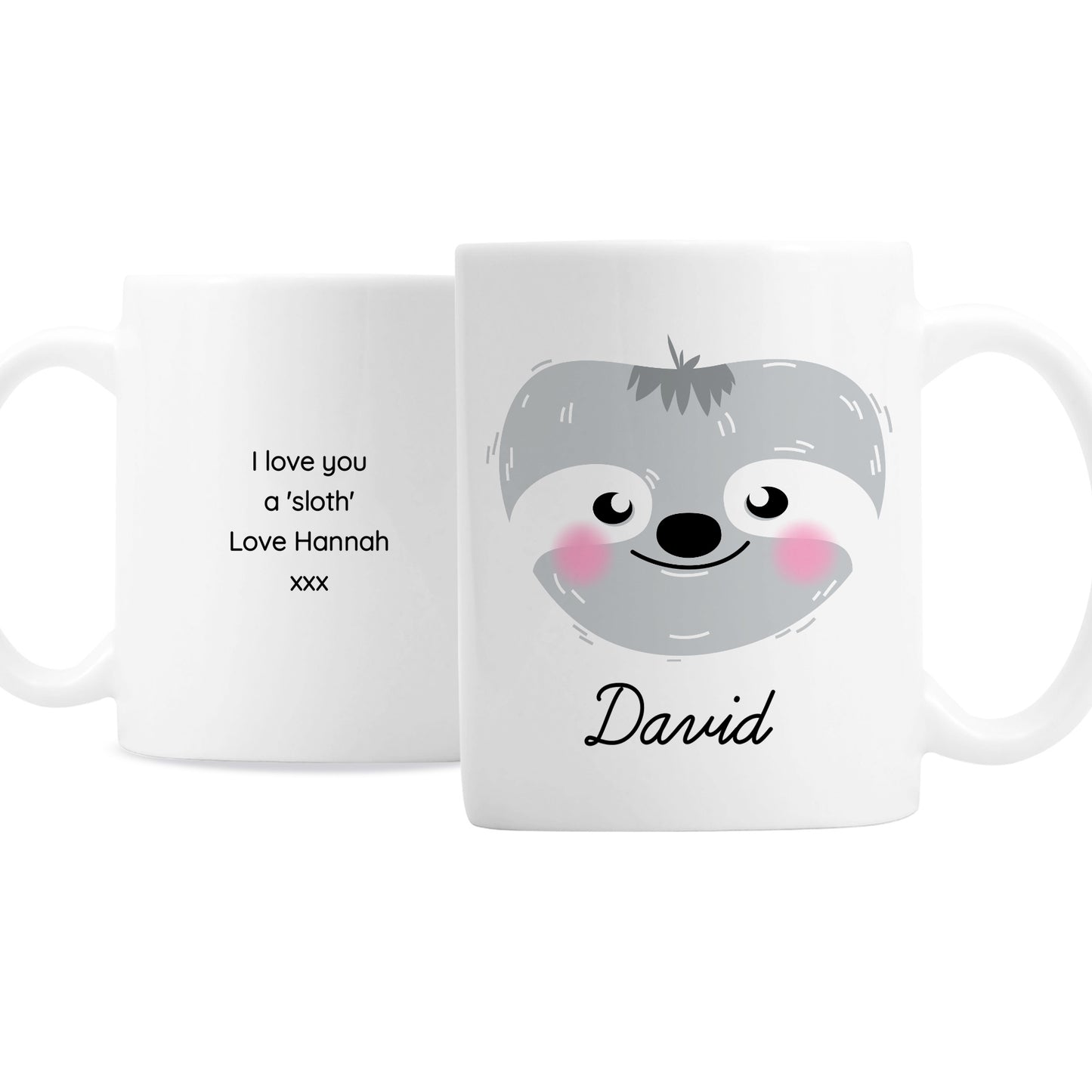 Personalised Cute Sloth Face Mug - image 2