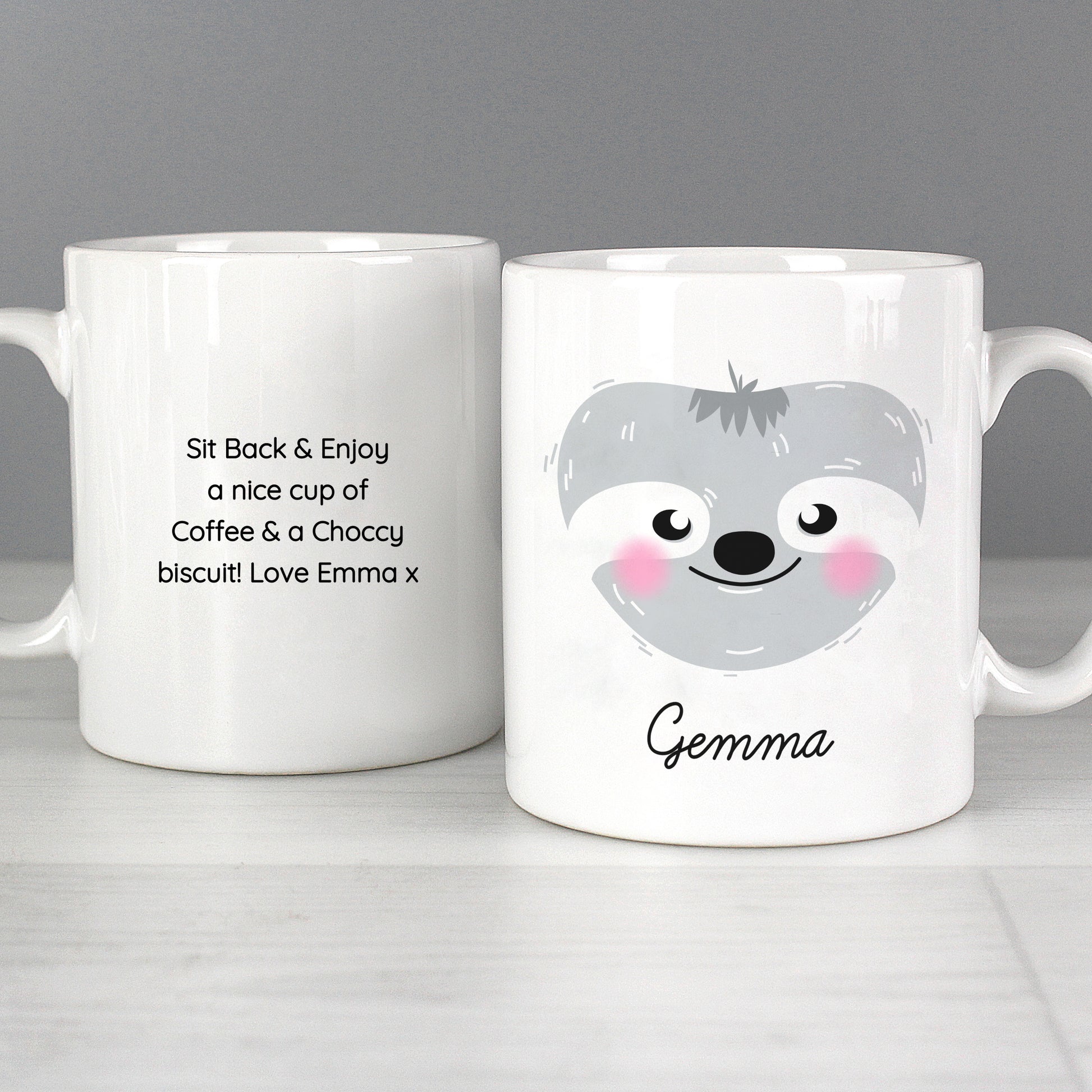 Personalised Cute Sloth Face Mug - image 3