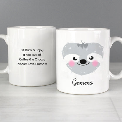 Personalised Cute Sloth Face Mug - image 3