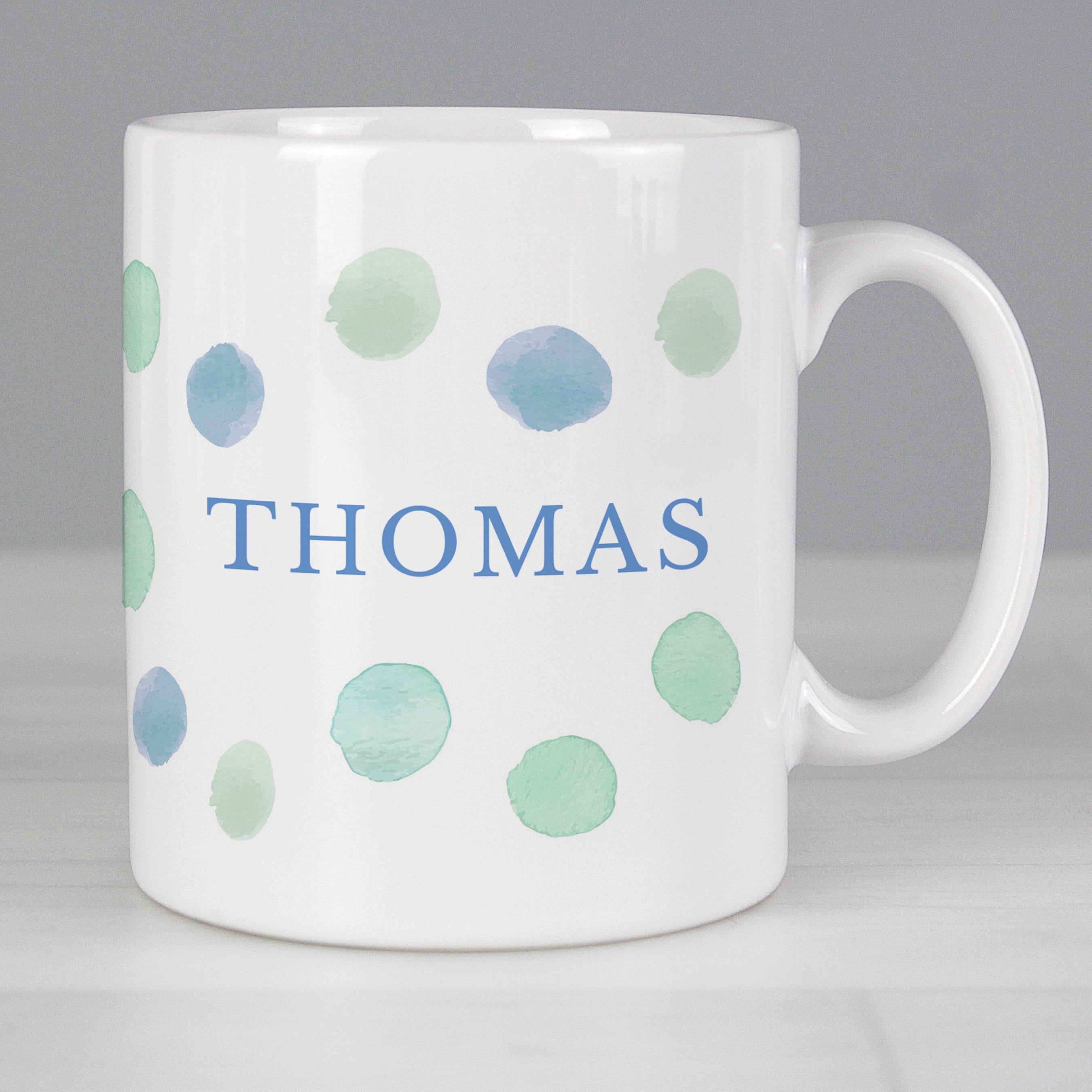 Personalised Blue Spot Mug from Heartfelt Gifts