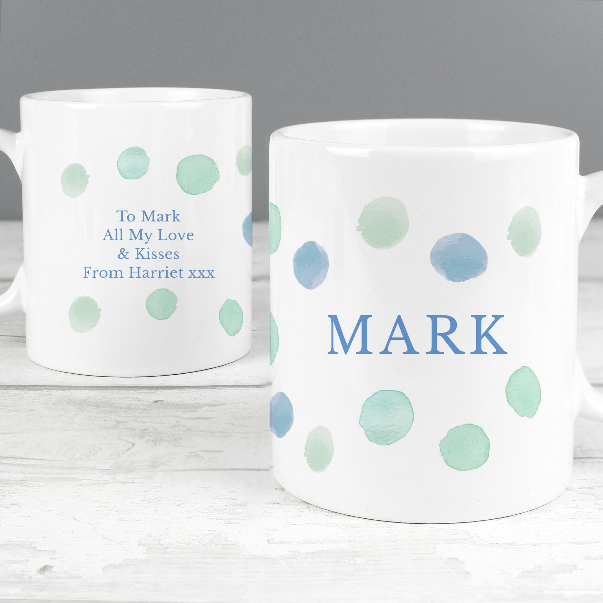 Personalised Blue Spot Mug - image 3