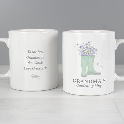 Personalised Floral Wellies Mug from Heartfelt Gifts