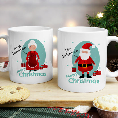 Personalised Mr & Mrs Claus Mug Set from Heartfelt Gifts