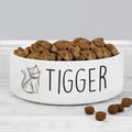 Personalised Scribble Cat 15cm Medium Pet Bowl from Heartfelt Gifts