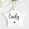 Personalised Name Ceramic Star Decoration from Heartfelt Gifts