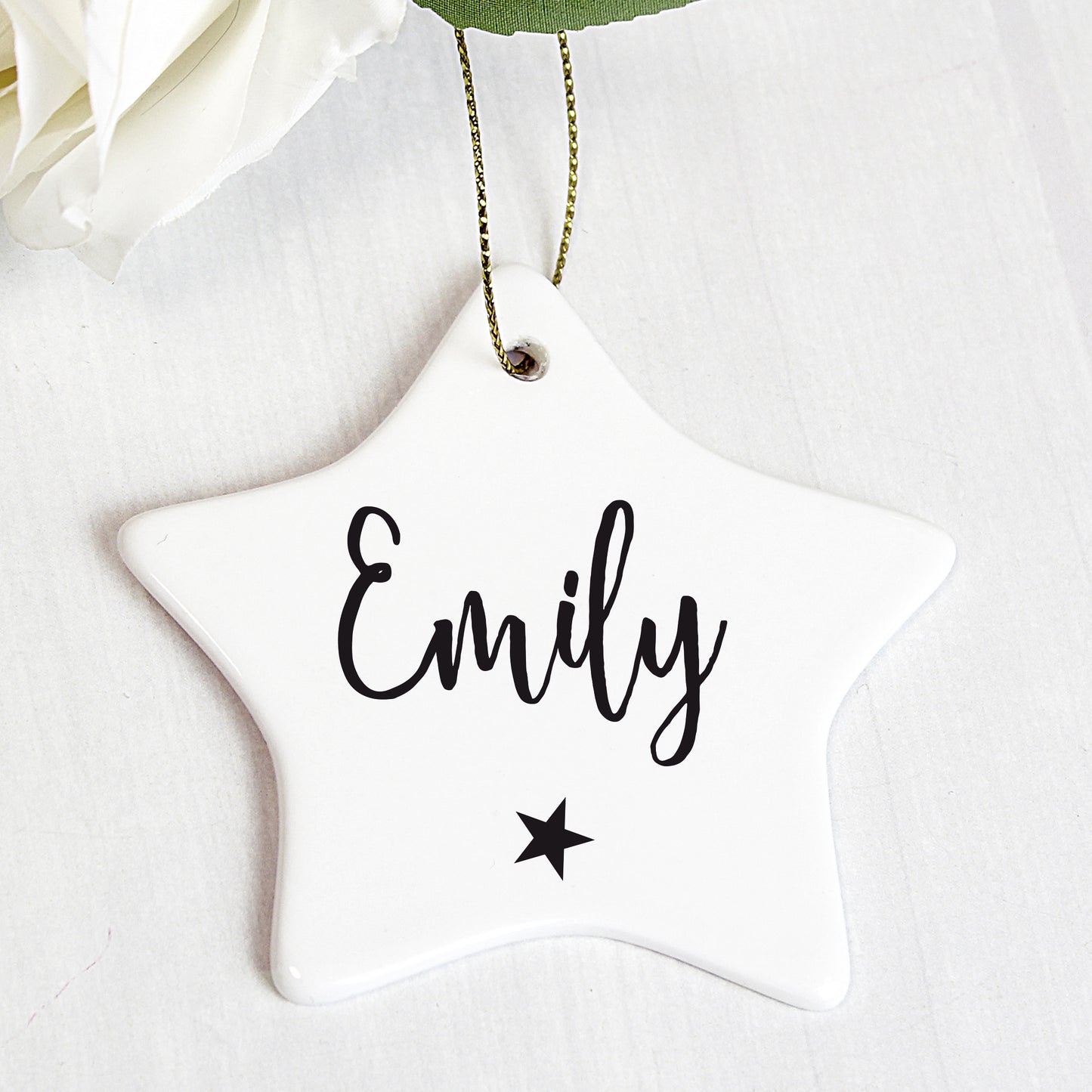 Personalised Name Ceramic Star Decoration from Heartfelt Gifts