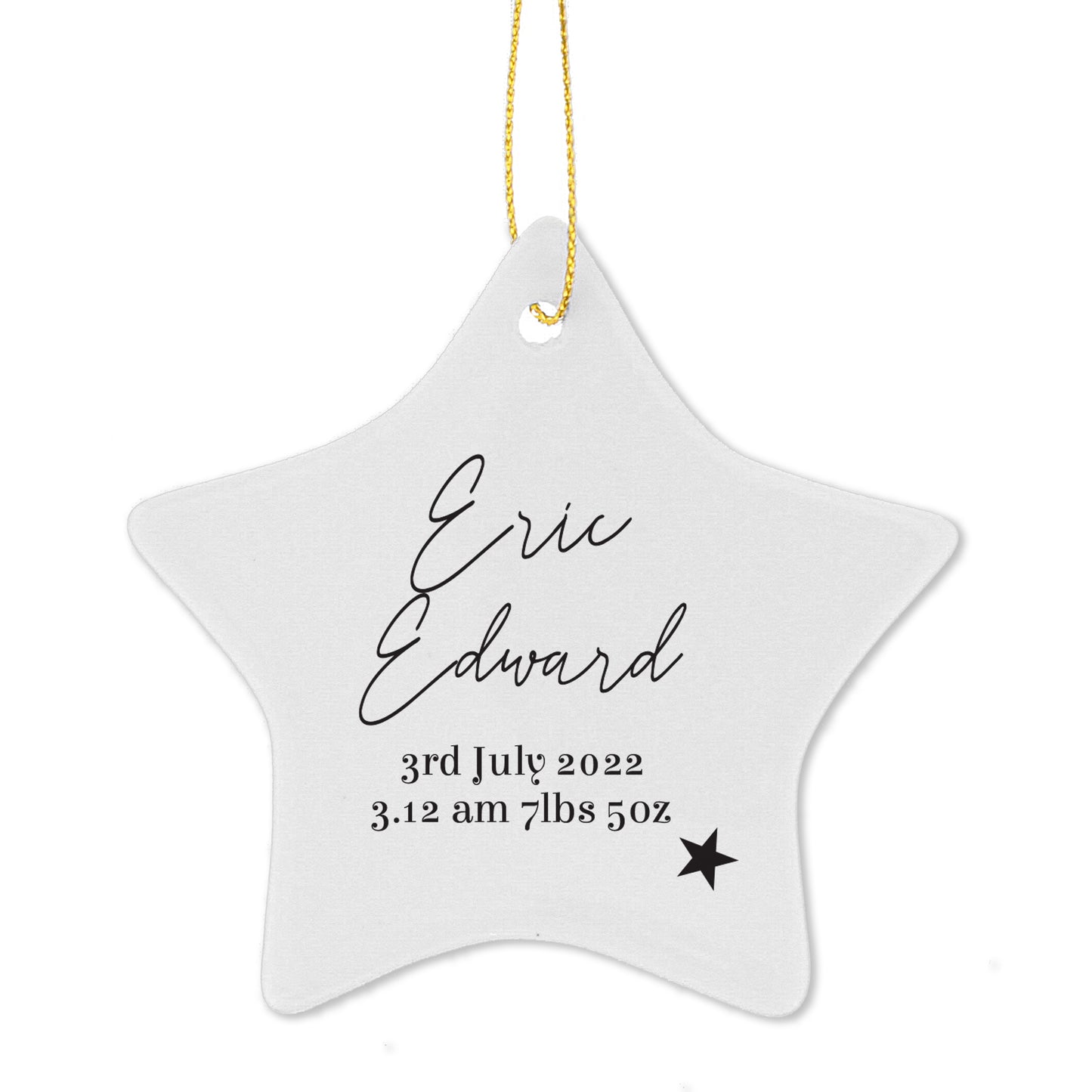 Personalised Free Text Ceramic Star Decoration - image 4