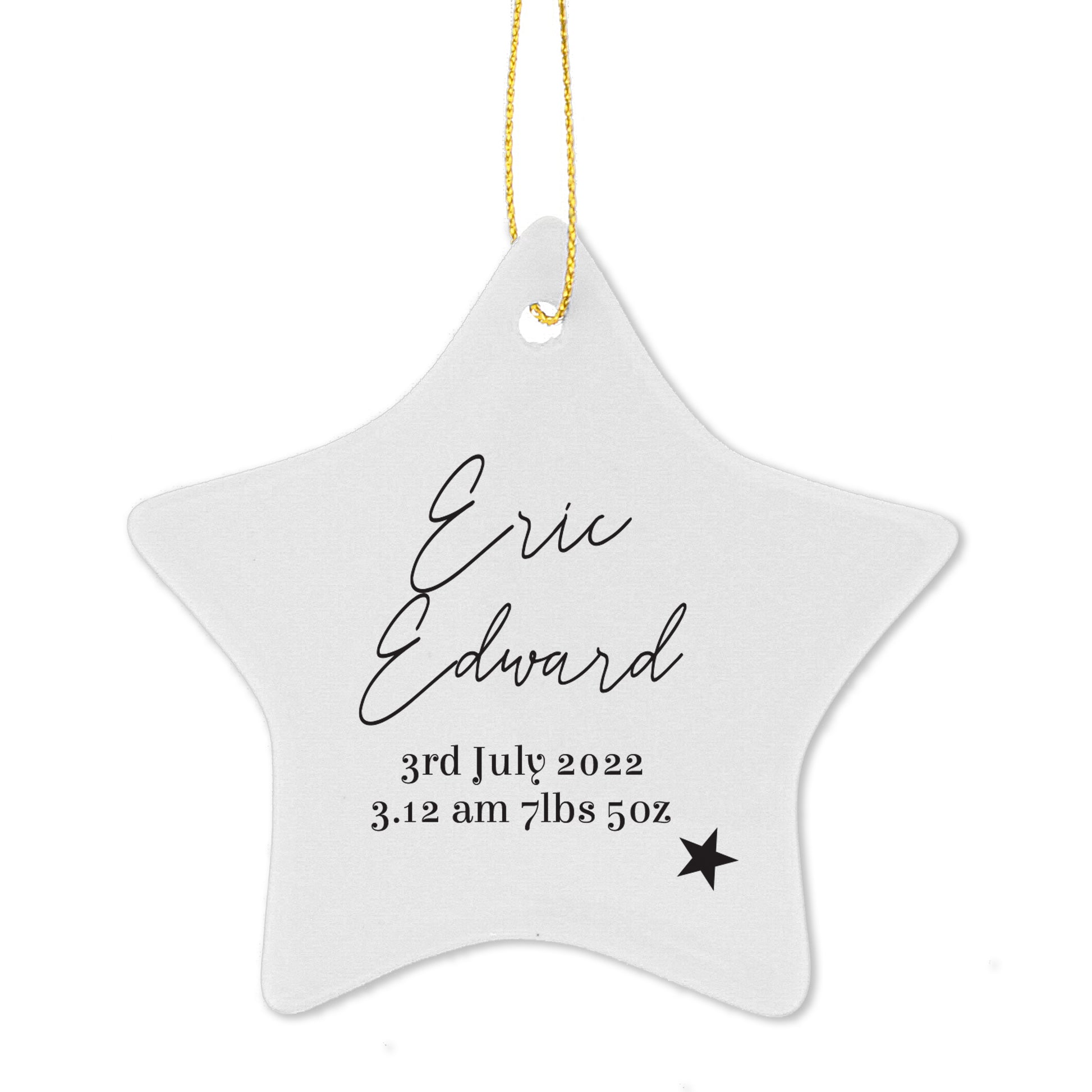 Personalised Free Text Ceramic Star Decoration - image 4