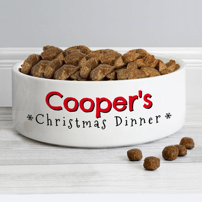 Personalised Christmas Dinner 15cm Medium Pet Bowl - image 4