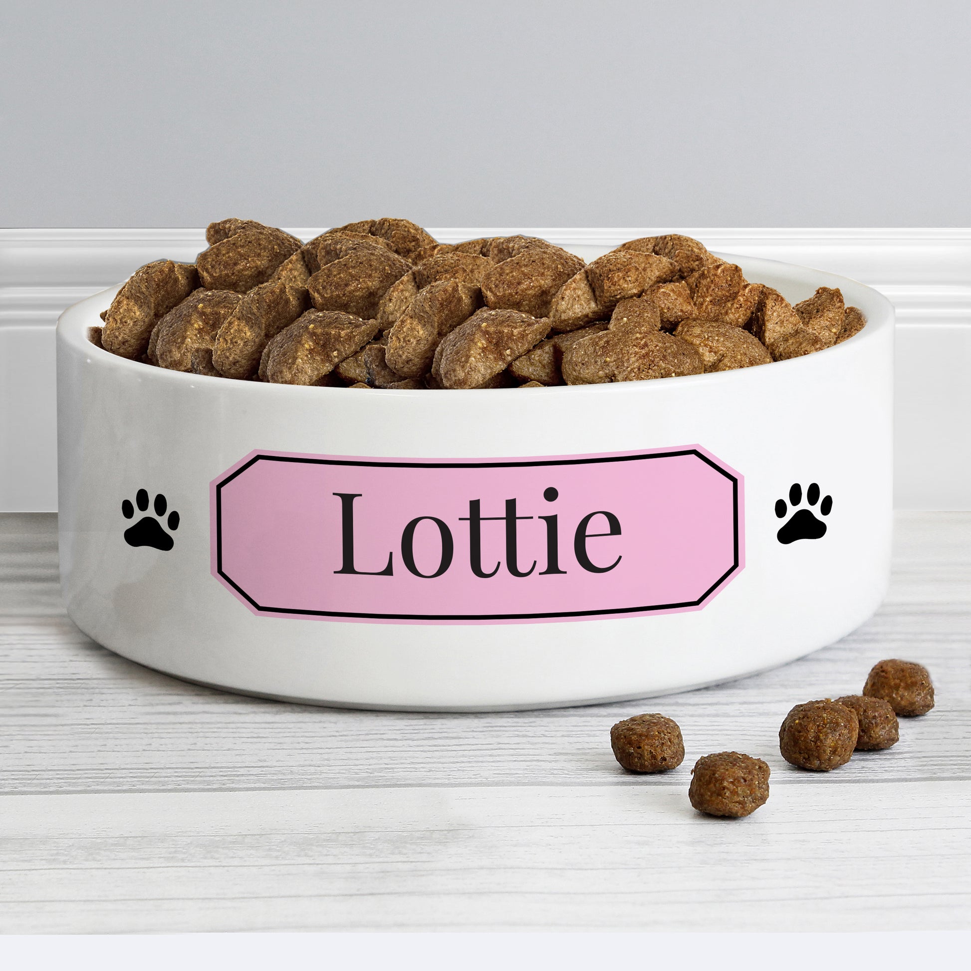 Personalised Pink Plaque 15cm Medium Pet Bowl from Heartfelt Gifts