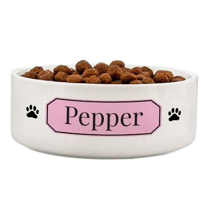 Personalised Pink Plaque 15cm Medium Pet Bowl - image 2