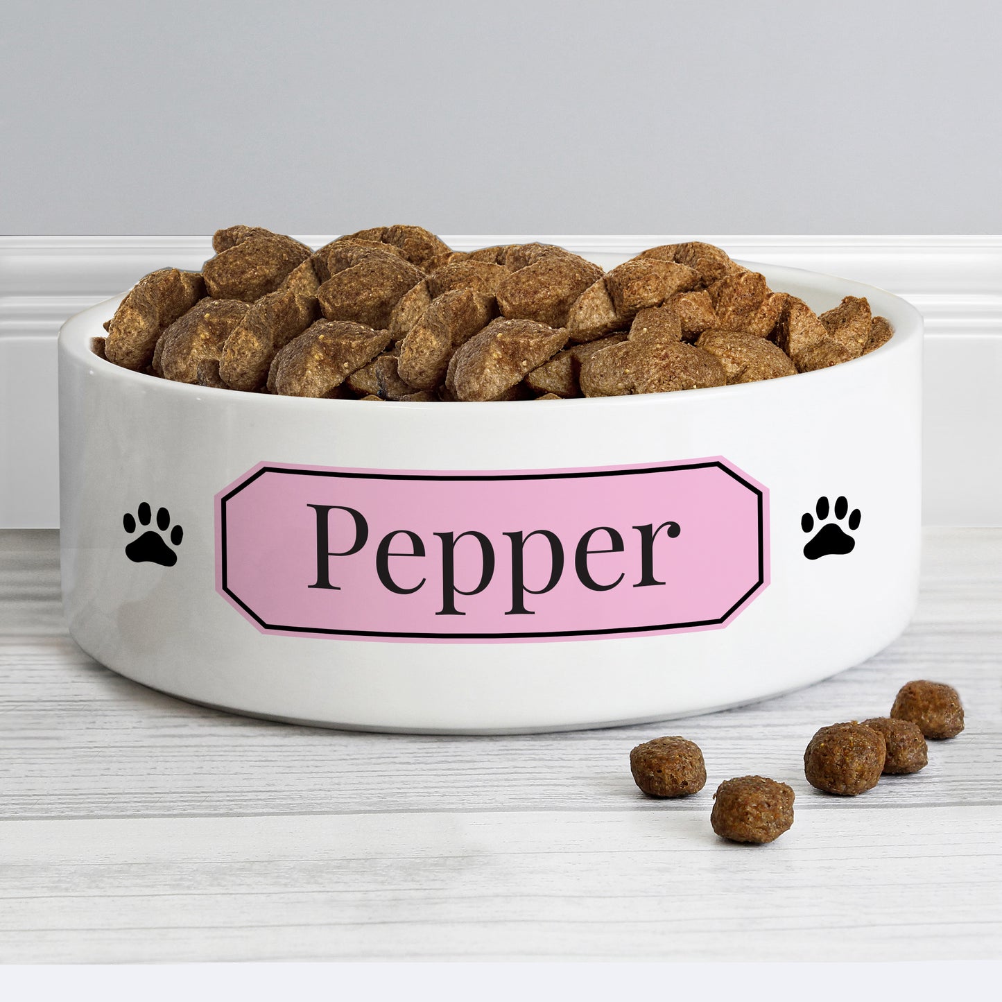 Personalised Pink Plaque 15cm Medium Pet Bowl - image 4