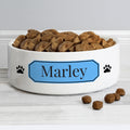 Personalised Blue Plaque 15cm Medium Pet Bowl from Heartfelt Gifts