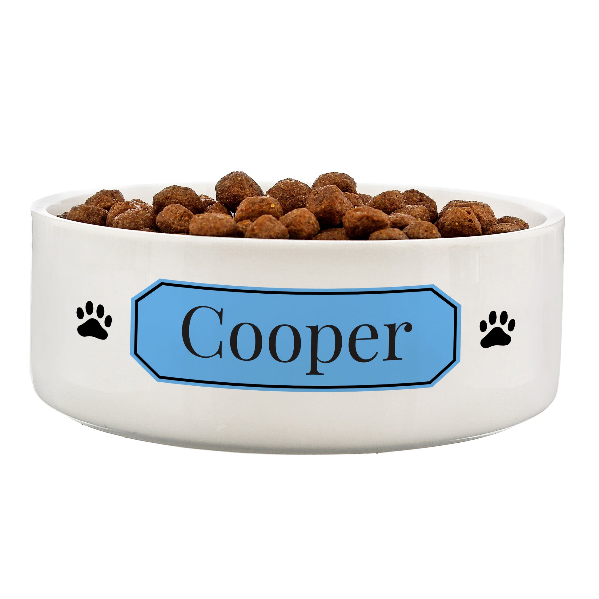 Personalised Blue Plaque 15cm Medium Pet Bowl - image 2